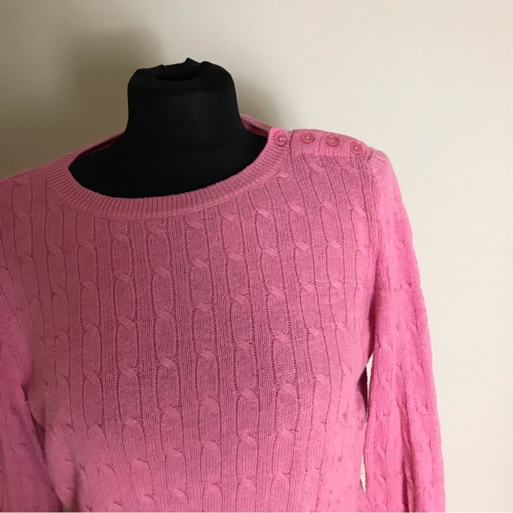 Talbots Pink Cable-knit Sweater - Picture 2 of 6